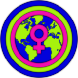 allein reisen als Frau logo Weltkugel mit venussymbol